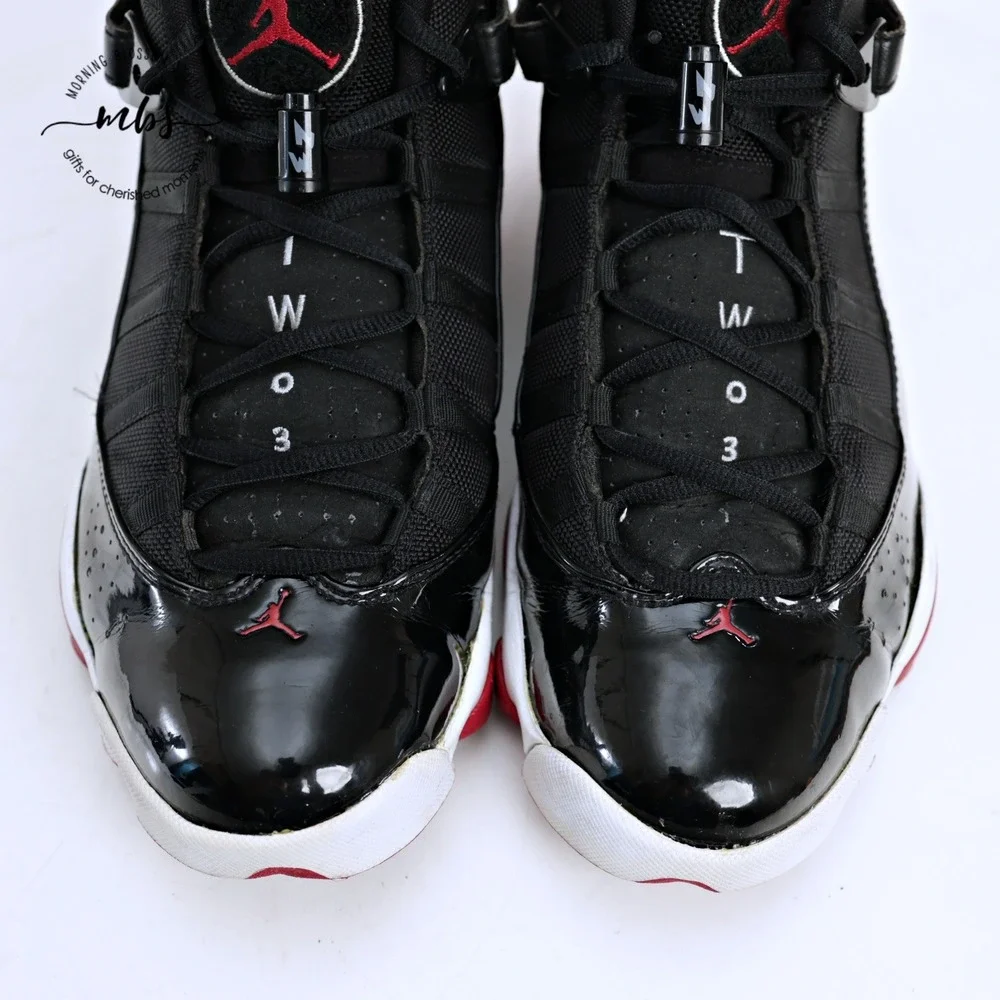 Nike Air Jordan 6 Rings Bred Hybrid Basketball Sneakers Black Red White Men 9